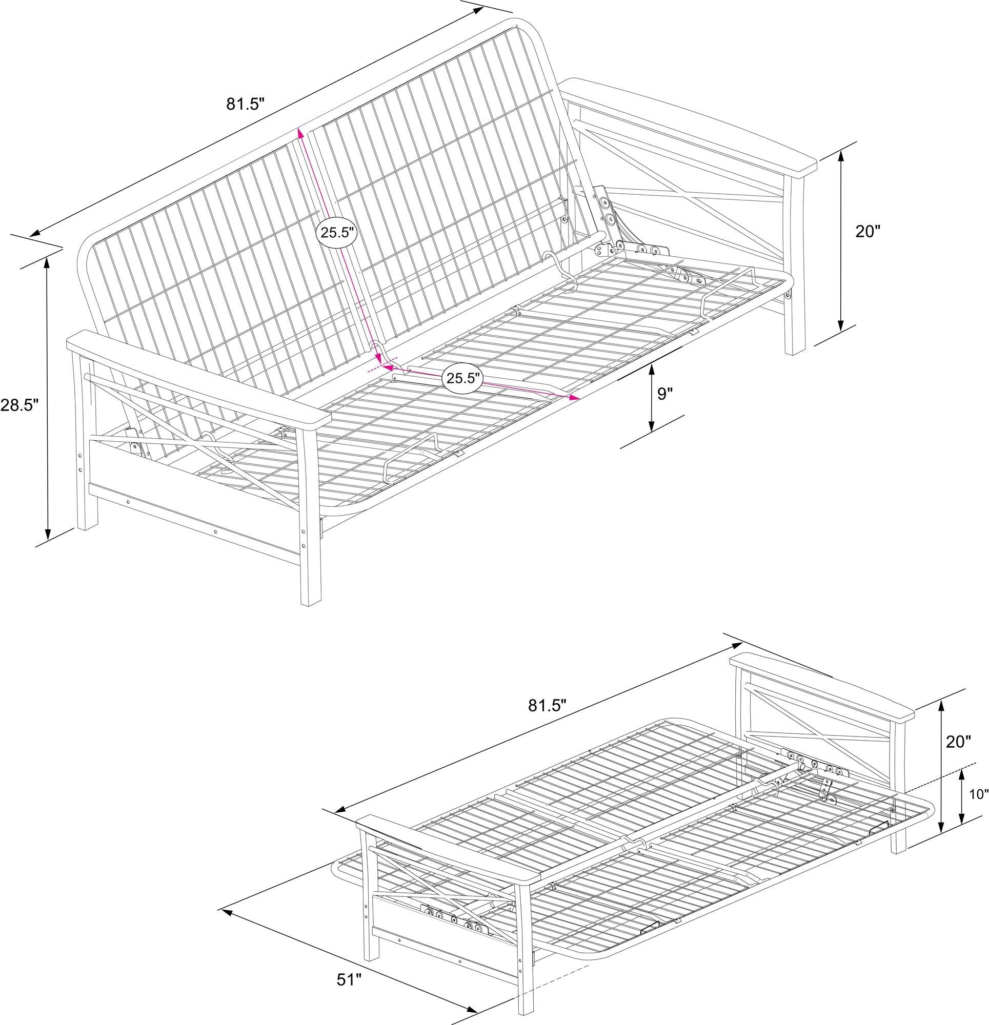 Sofa Cum Beds: Espresso Wood Armrests, Full Size