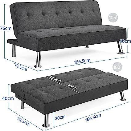 Sofa Cum Beds: Leatherette Upholstery, Modern Style, Black Faux Leatherette
