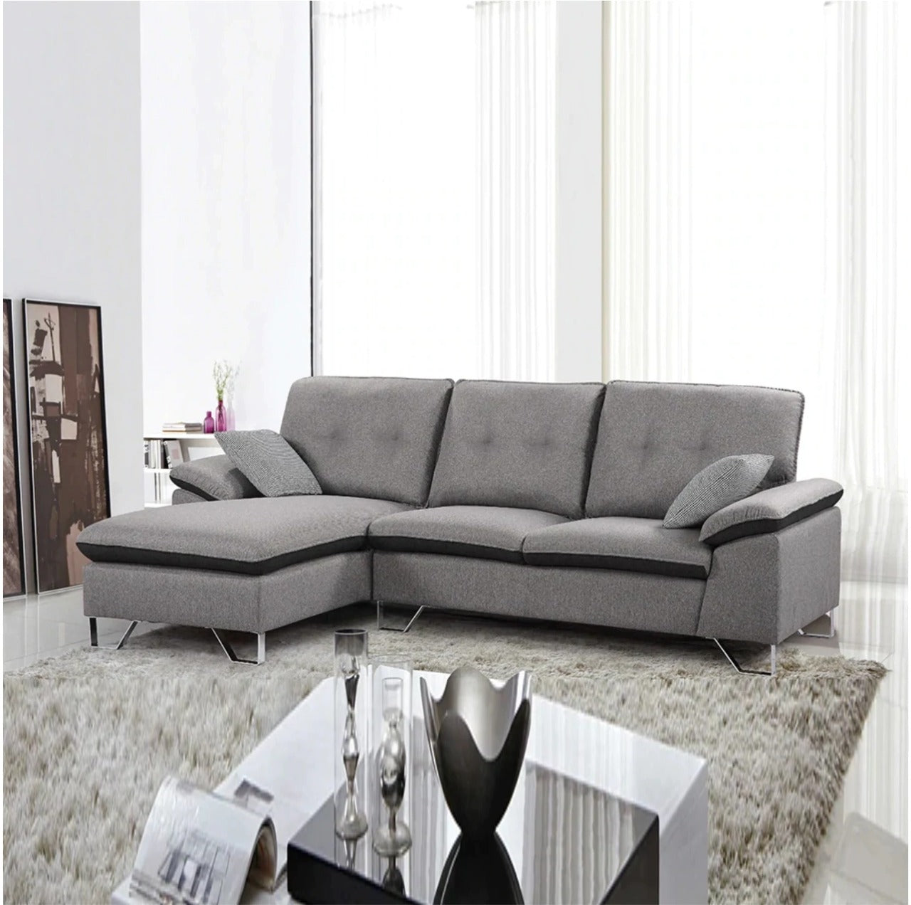 L Shape Sofa Design,  Living Room L Shape Sofa Design, 7 Seater L Shape Sofa Design