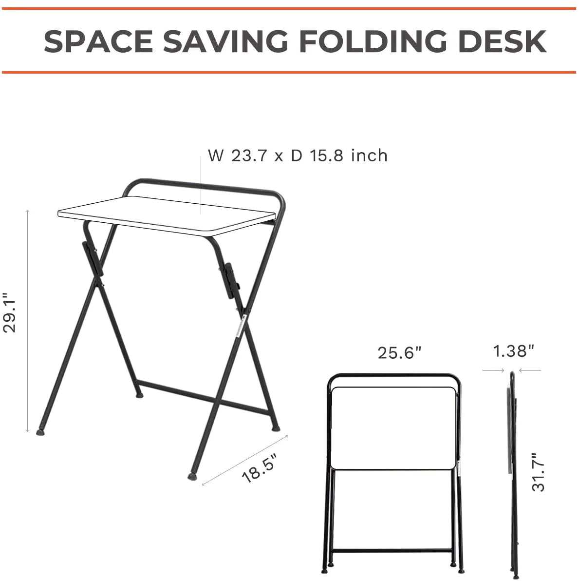 Study Table: Modern Folding Study Table for Small Space, Oak/Black