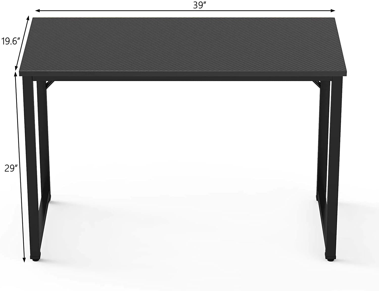 Study Table : Modern Simple Style PC Desk, Black Metal Frame Small Place