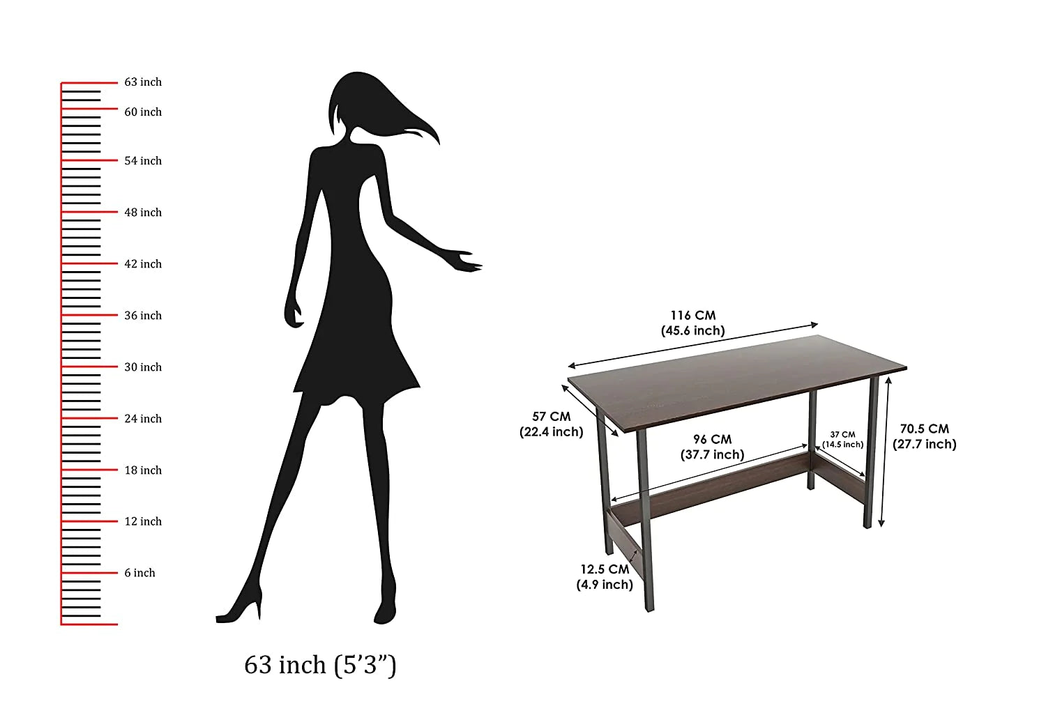 Study Table: Stowe Engineered Wood Computer Table for Home & Office