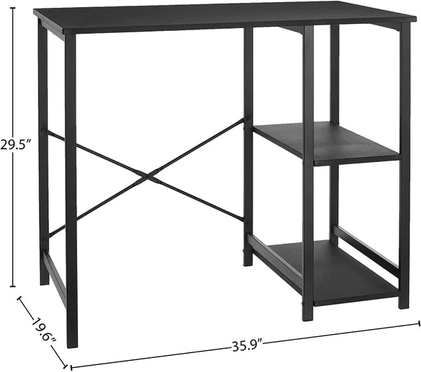 Study Tables : Basics Classic, Home Office Computer Desk With Shelves Laptop Table