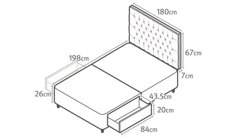 King Size: 2 Drawer King Size Divan Bed