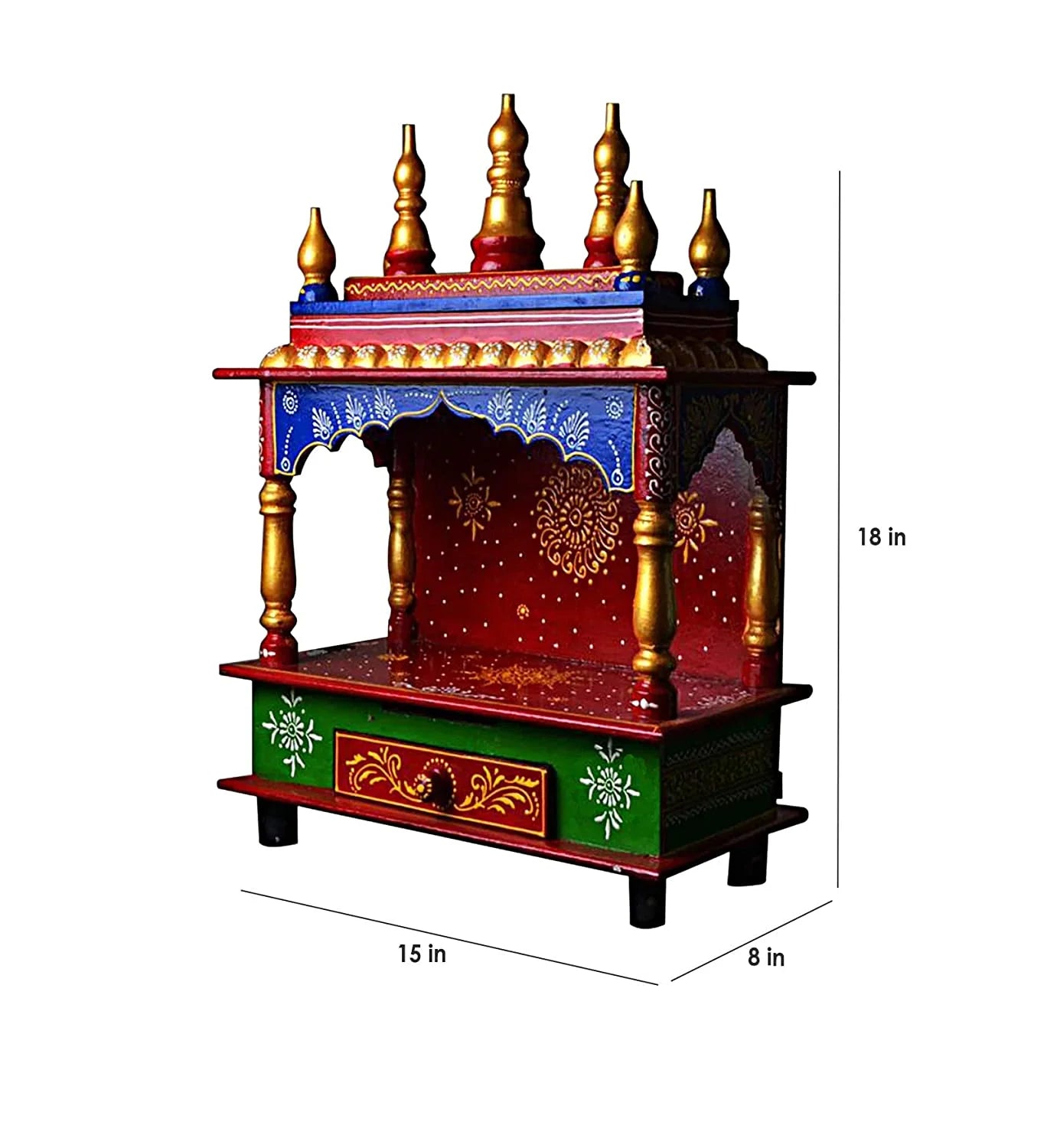 Mandir:  Rajasthani Ethnic Handcrafted Wooden Temple/Mandir/Pooja Ghar/Mandapam