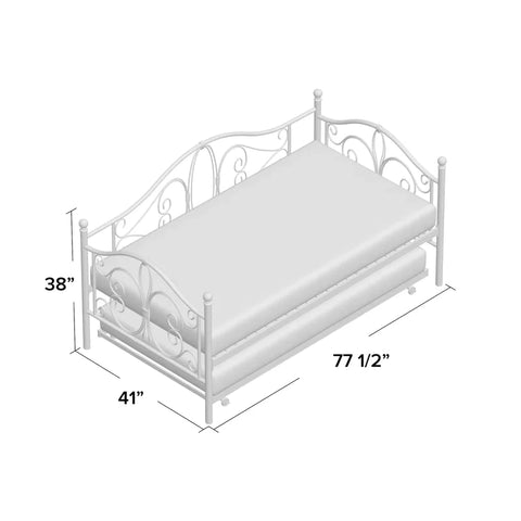 Trundle Bed: Metal Daybed with Trundle Bed