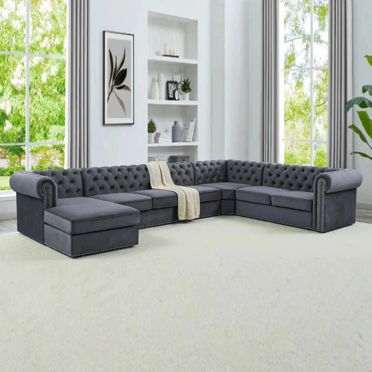 U Shape Sofa Design, Modern U Shaped Sofa Designs, Latest Designs Of U Shape Sofa Set, Trending U Shape Sofa Designs, U Shape Reversible Corner Sofa Set Designs