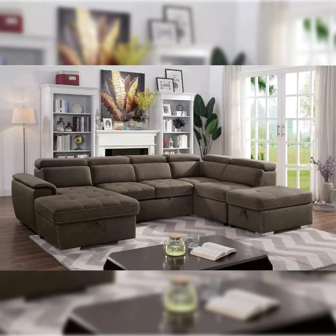 U Shape Sofa Design, Modern U Shaped Sofa Designs, Latest Designs Of U Shape Sofa Set, Trending U Shape Sofa Designs, U Shape Reversible Corner Sofa Set Designs