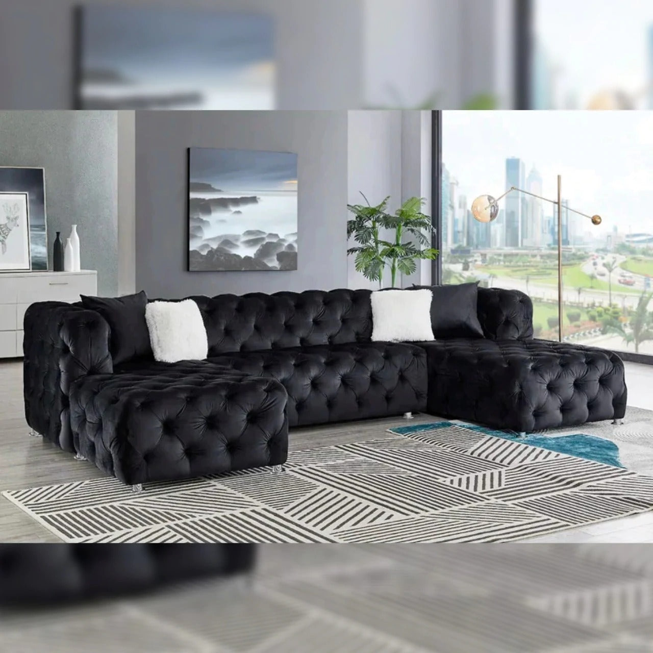 U Shape Sofa Design, Modern U Shaped Sofa Designs, Latest Designs Of U Shape Sofa Set, Trending U Shape Sofa Designs, U Shape Reversible Corner Sofa Set Designs