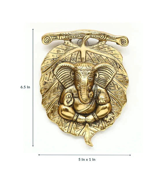 Wall Art: Gold Ganesha Wall Art In Aluminium Lord
