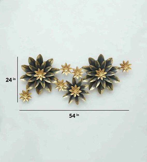 Wall Art: Grey Iron Decorative Flower Wall Decor