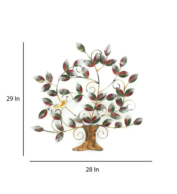 Wall Art : Iron Decorative Tree Wall Art In Multicolour