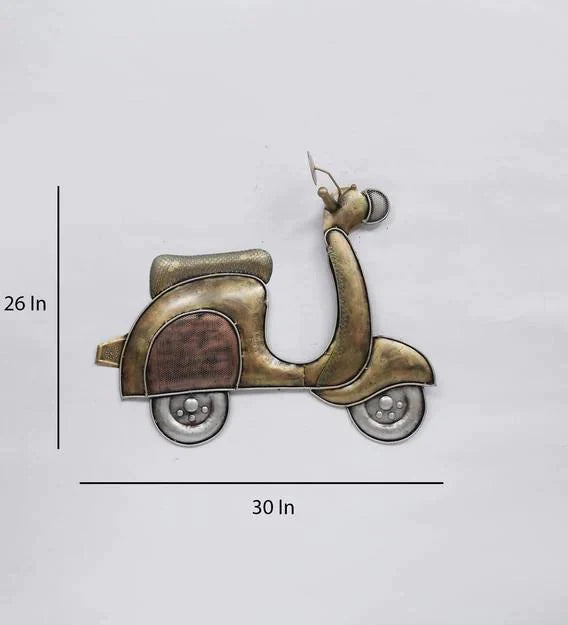 Wall Art : Iron Scooter Wall Art In Gold