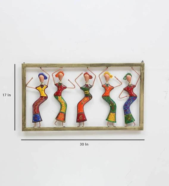 Wall Art : Wrought Iron Dancing Doll Wall Art In Multicolour