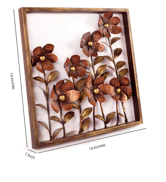 Wall Art: Wrought Iron Framed Leaf Wall Art