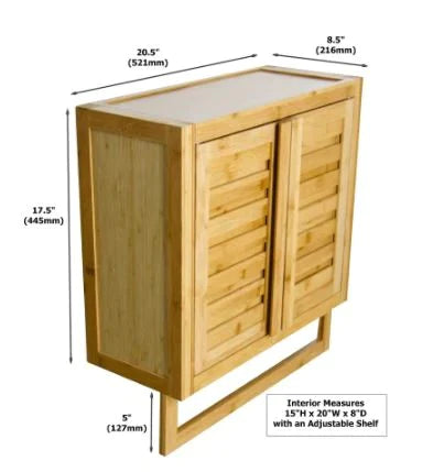 Wall Cabinets: 20.5'' W x 22.4'' H x 8.5'' D Solid Wood Wall Mounted Cabinet