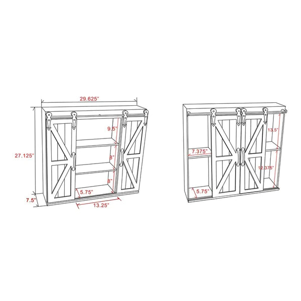 Wall Cabinets: 29.9'' W x 27.2'' H x 7.9'' D Wall Mounted Bathroom Cabinets