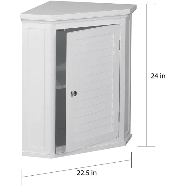 Wall Cabinets: White Wall Cabinet with 1 Shutter Door