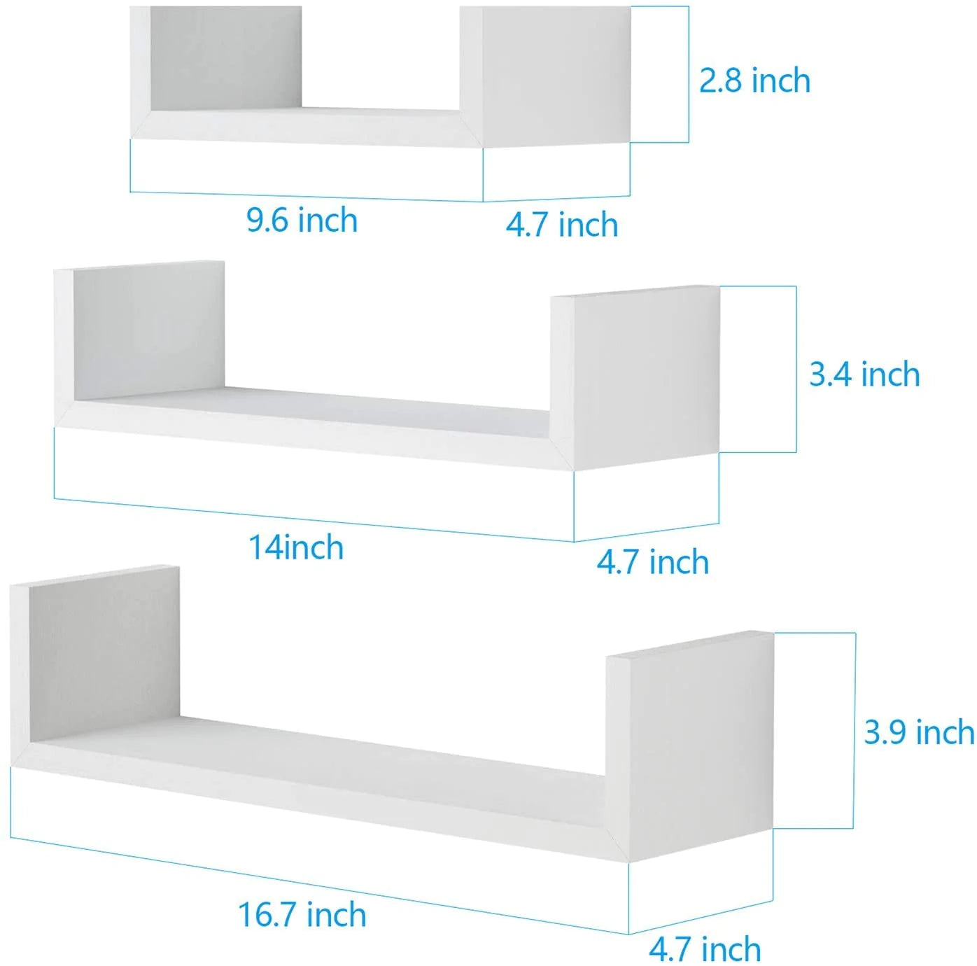 Wall Shelves: Solid Wood Wall Shelves, White