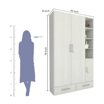Wardrobe : 2 Door Wardrobe Cupboard (In Sclera Finish)