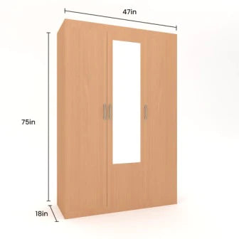 Wardrobe : 3 Door Wardrobe (In Bavarian Finish)