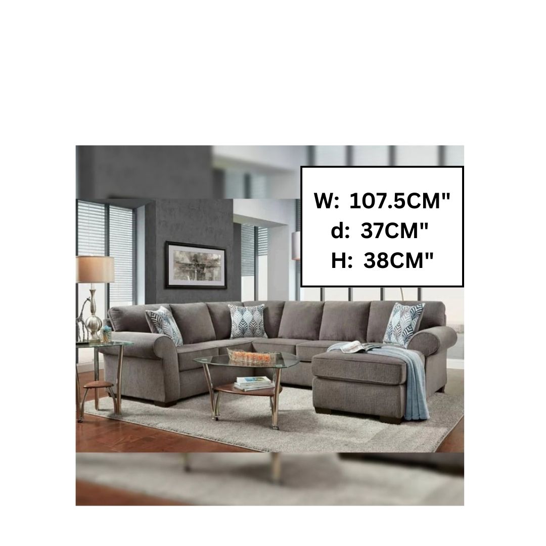 U Shape Sofa Set: 107.5" Wide Sectional 6 Seater Sofa