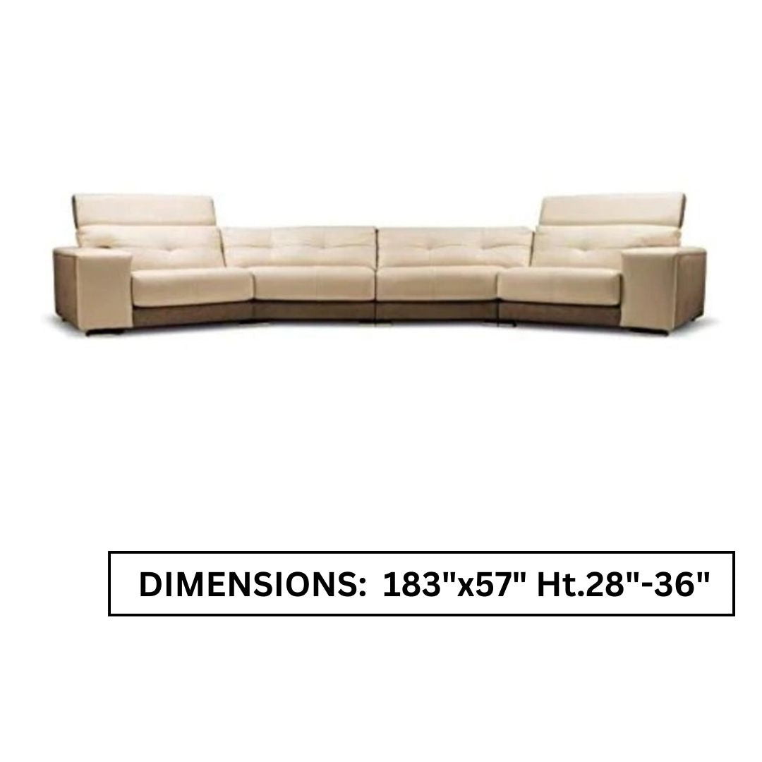 U Shape Sofa Set : Kinley Curved Sofa Set (Beige)