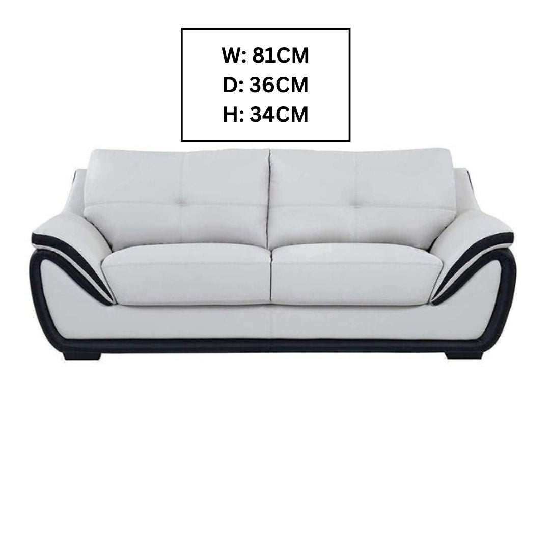 2 Seater Sofa Set:- Fabric Sofa Set (White and Black)