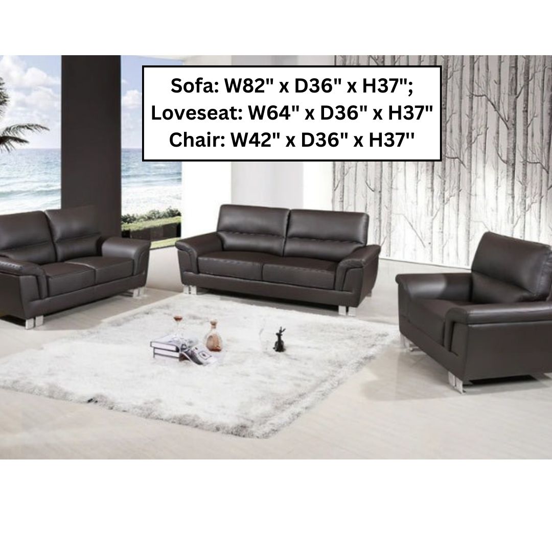Modern Sofa Set: Leatherette 5 Seater Sofa Set