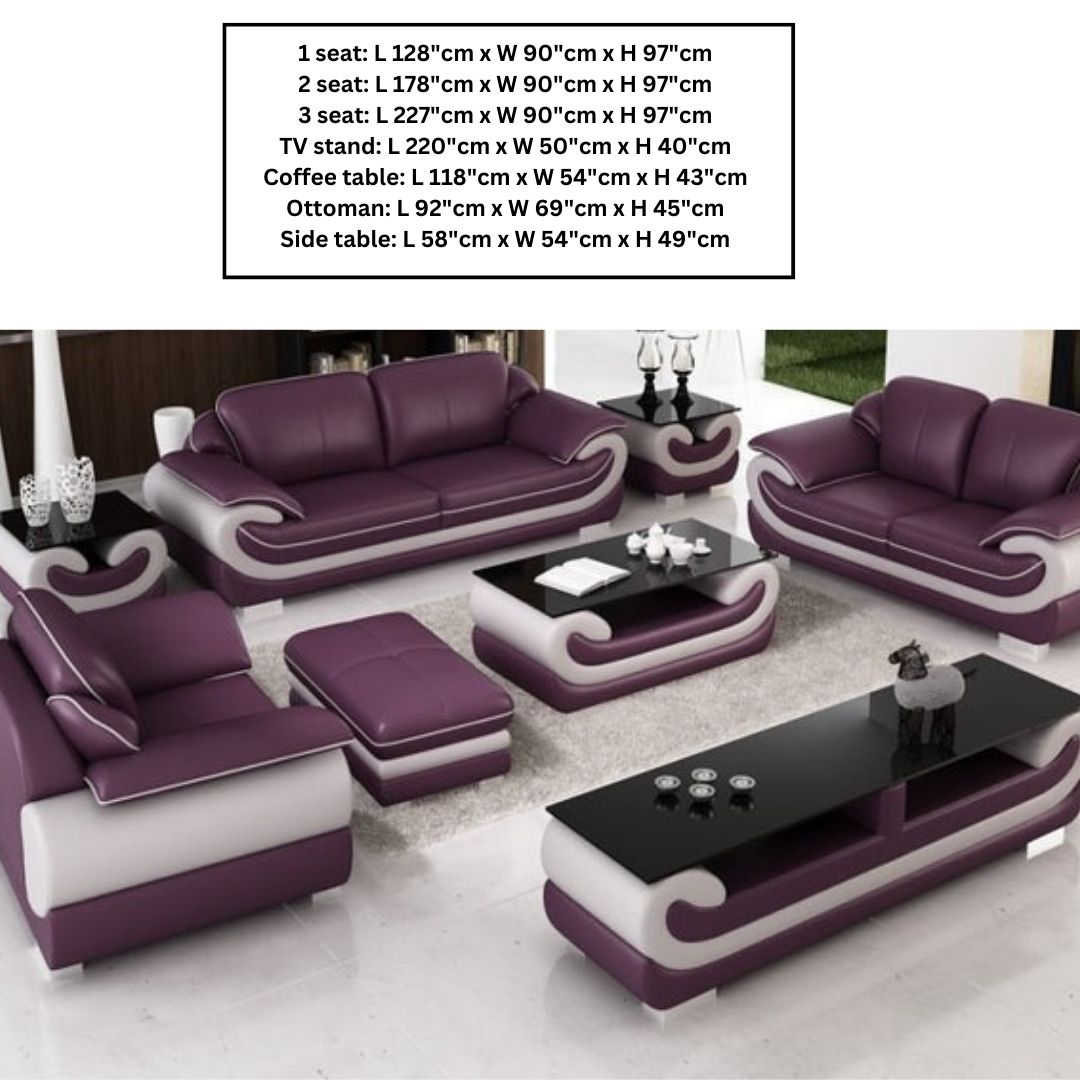 Designer Sofa Set:-  Fabric Leatherette Lounge Luxury Furniture Sofa Set