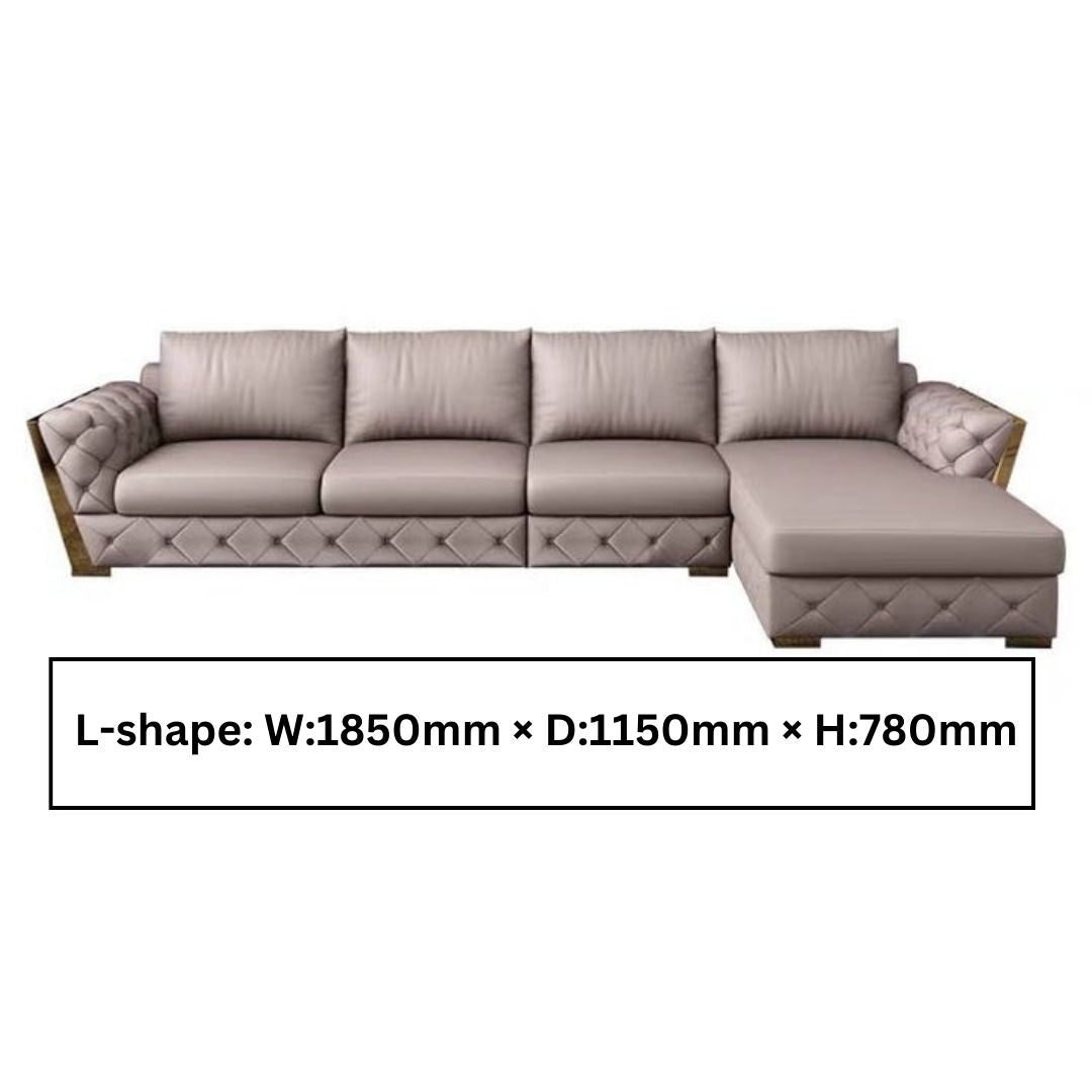 Designer Sofa Set:- L-Shape Luxury Furniture Sofa Set For Home, Fabric (Light Grey)