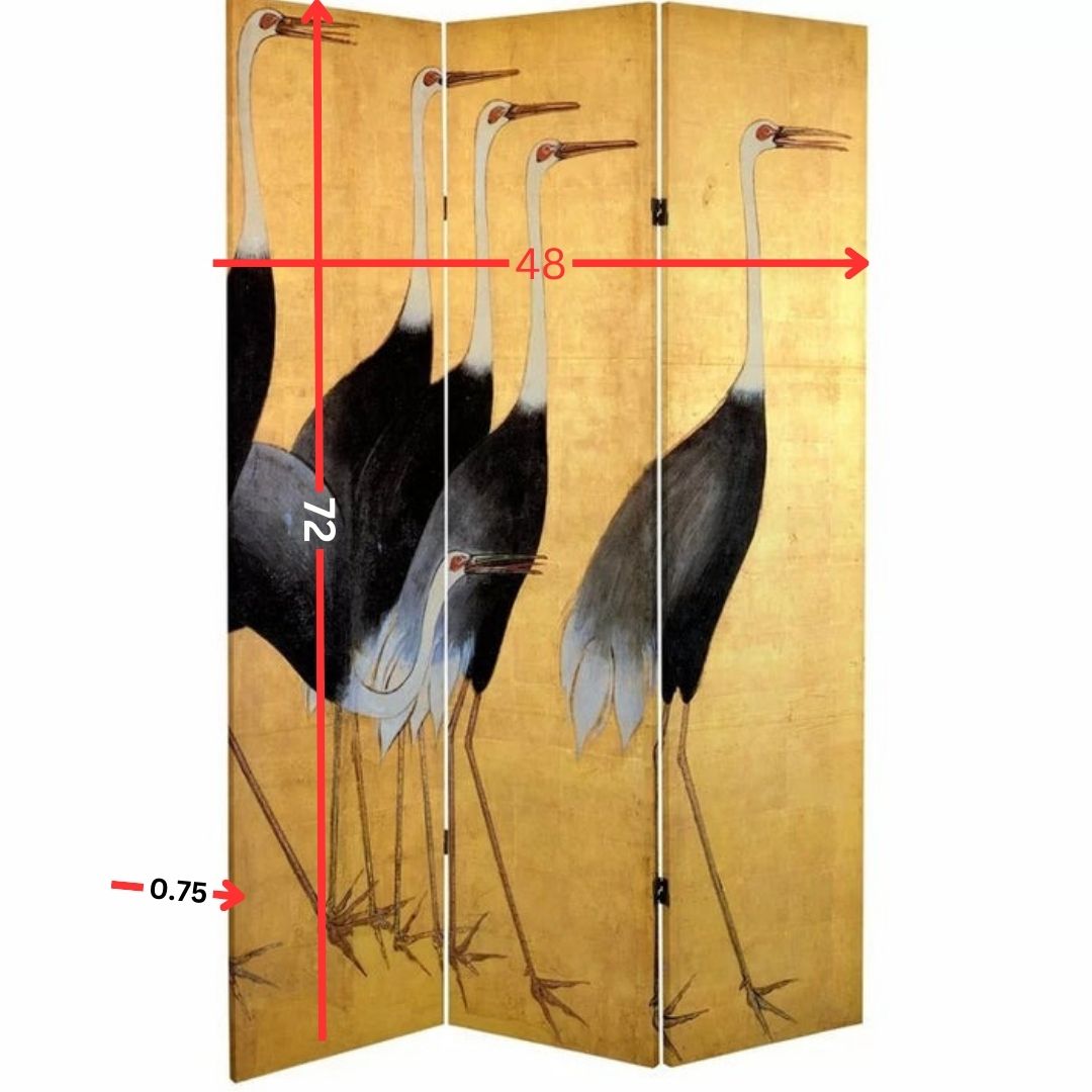 Room Dividers: 48'' W x 72'' H 3 - Panel Solid Wood Folding Room Divider