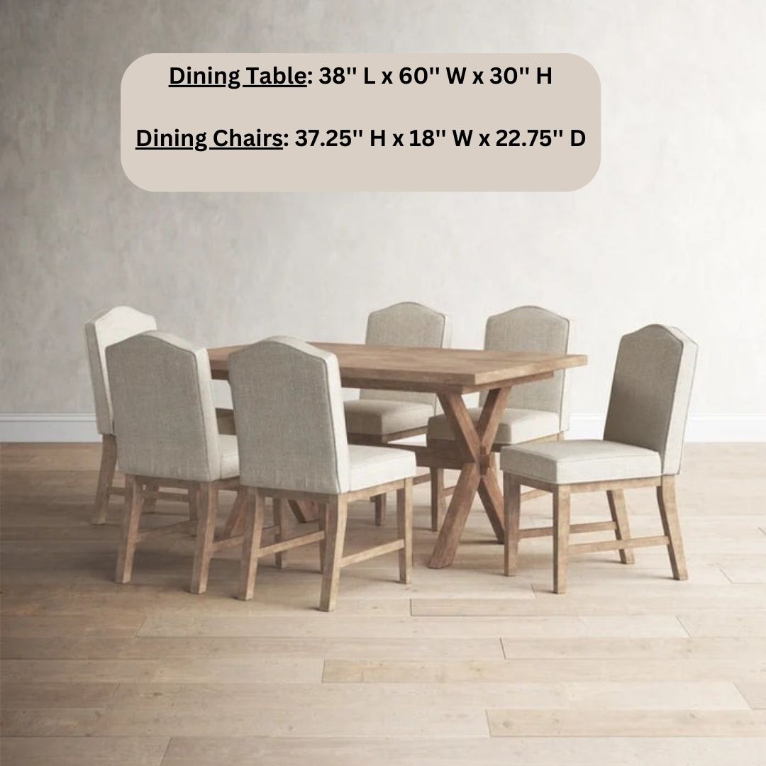 Dining Set: Dining Table with 6 Chairs Dining Set