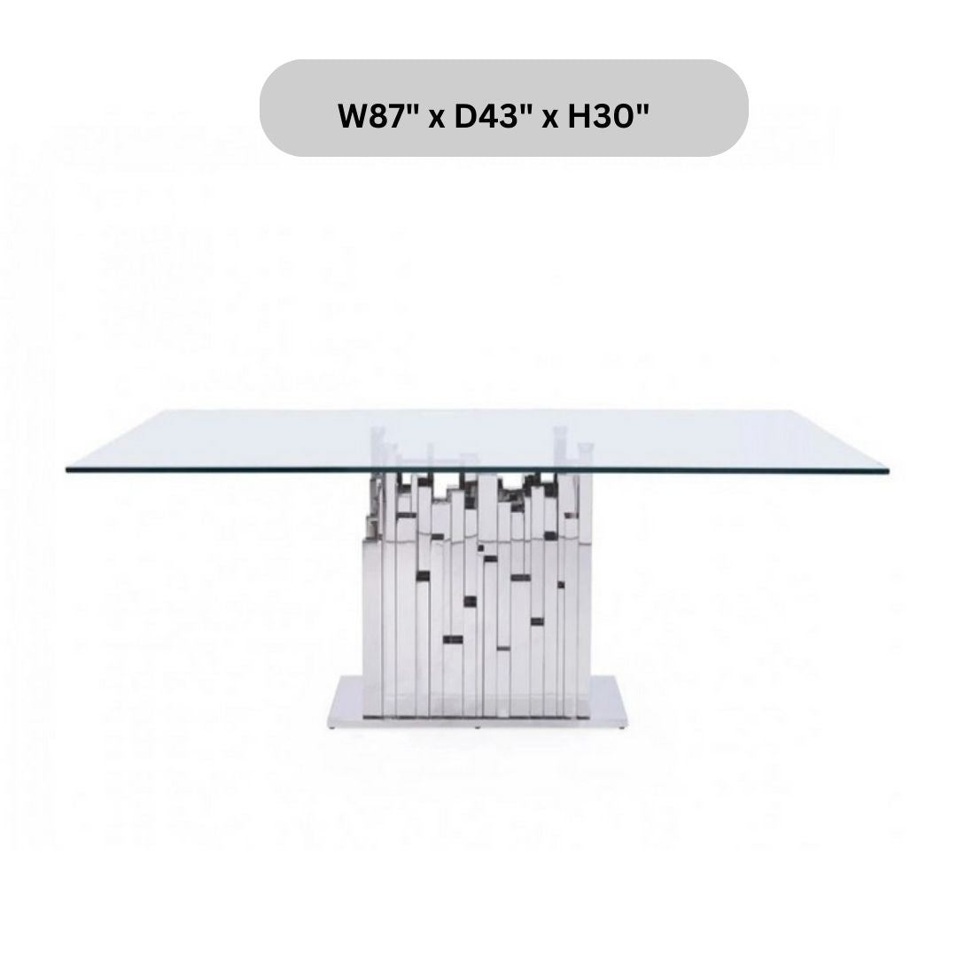 Premium Dining Table: Edward Stainless Steel Dining Table