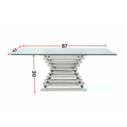 Premium Dining Table: Cream Glass Dining Table