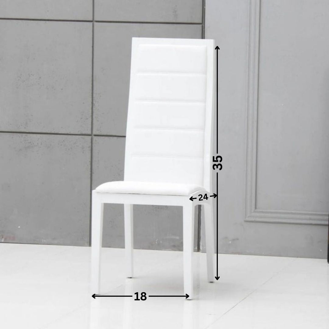 Dining Chair : DENO Contemporary White Dining Chair