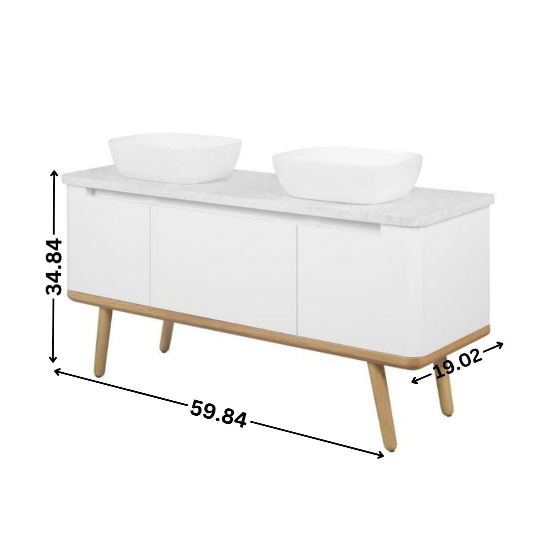 Double Sink Vanities: 60" Double Bathroom Vanity Set