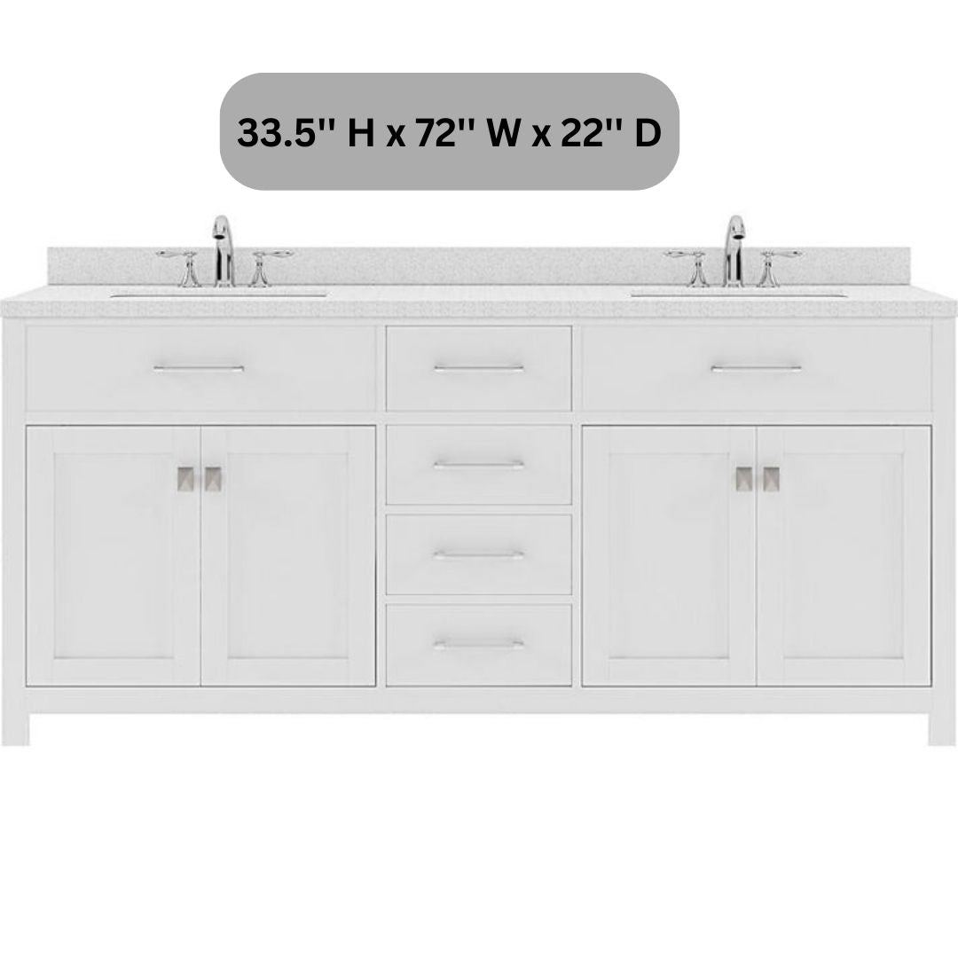 Double Sink Vanities: 72" Double Bathroom Vanity Set