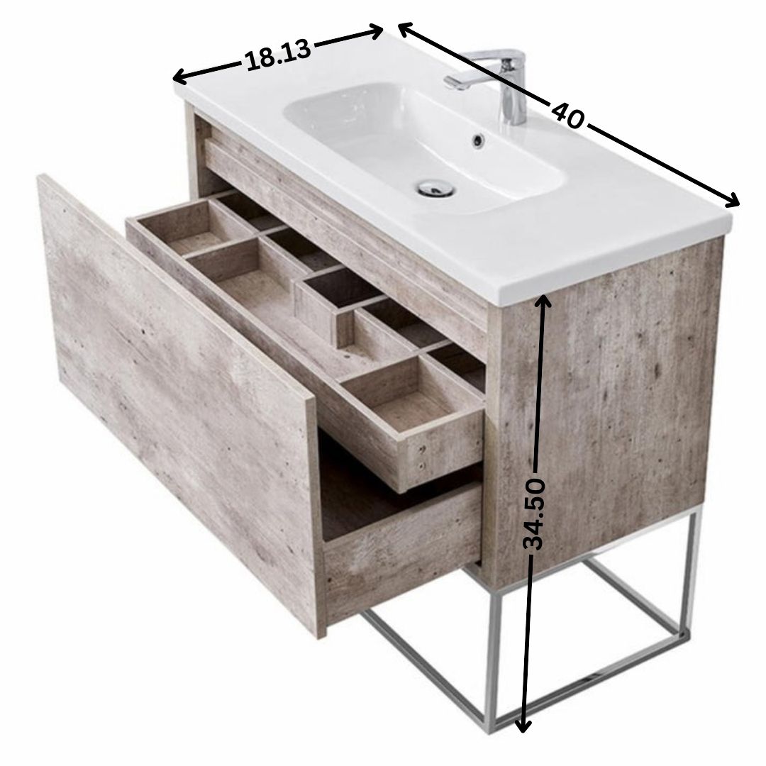 Single Sink Vanities: 40 in. Single Sink Bathroom Vanity