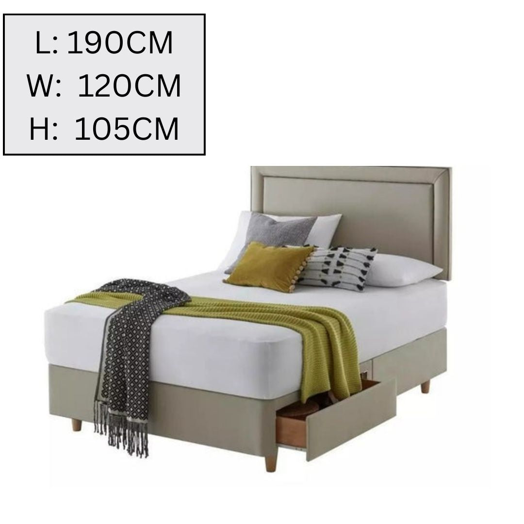 Double Bed: Sandstone Small Double Bed With Storage Drawer