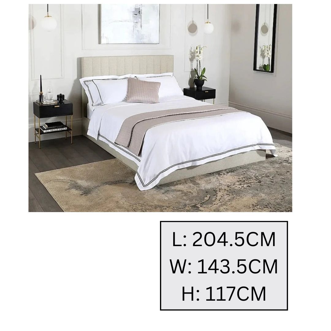 Double Bed: Grey Velvet Double Bed