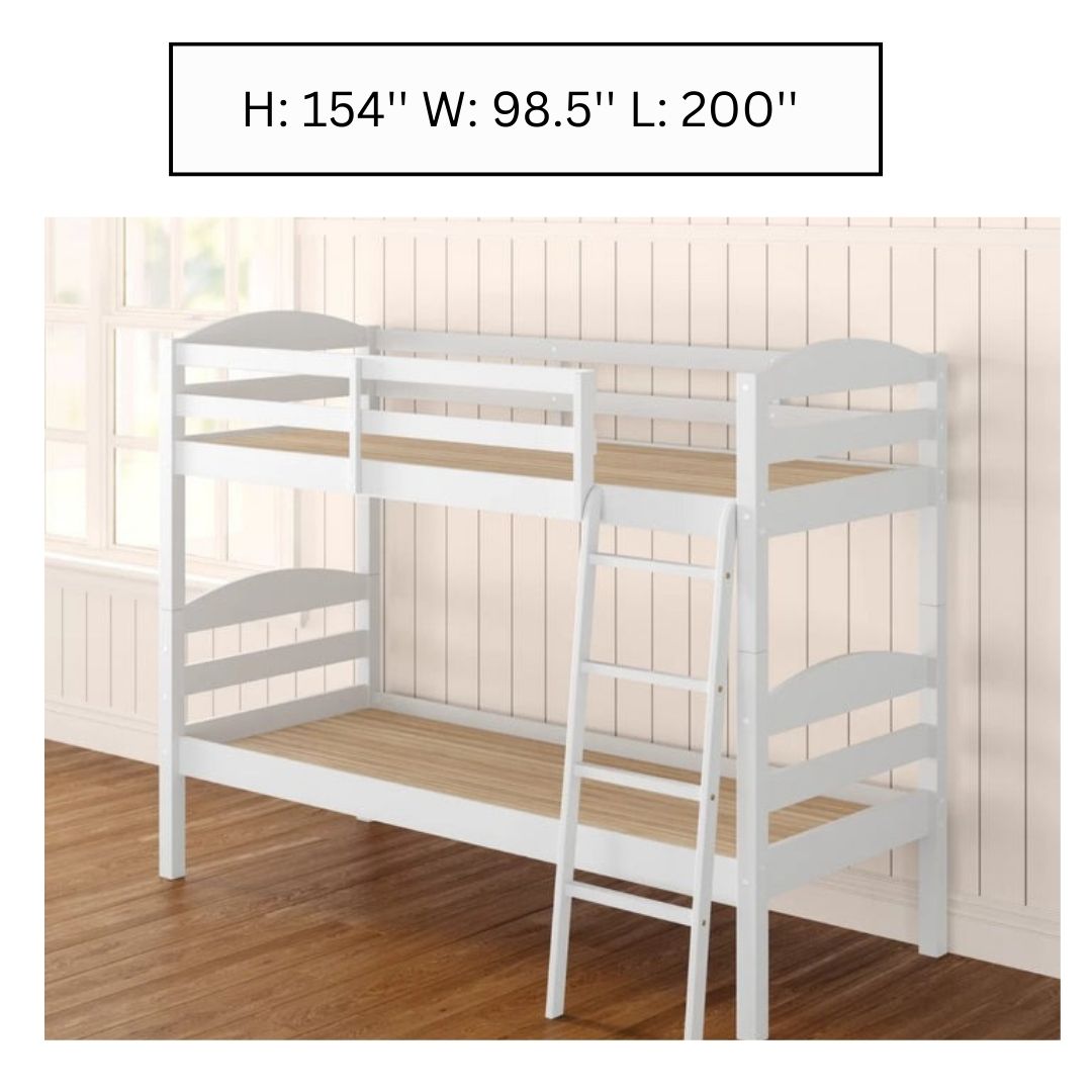 Bunk Bed: White Midsleeper Wooden Bunk Bed