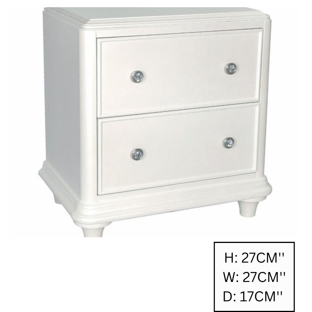 Kids Nightstands: White 2 Drawer Night stand