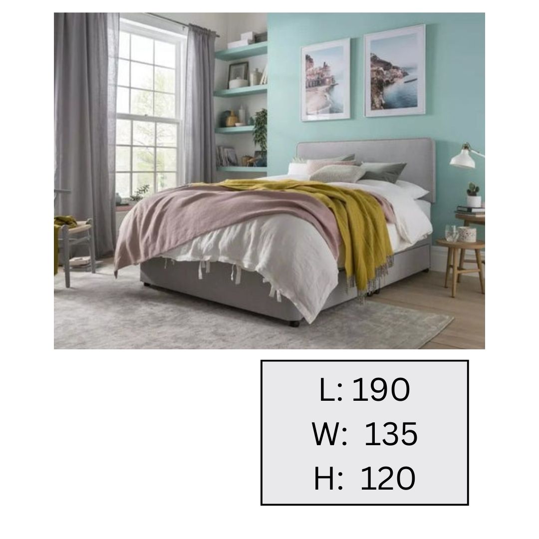 Double Bed: Light Grey Double Bed