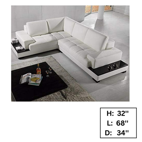 L Shape Sofa Set:- Leatherette Sofa Set (White)