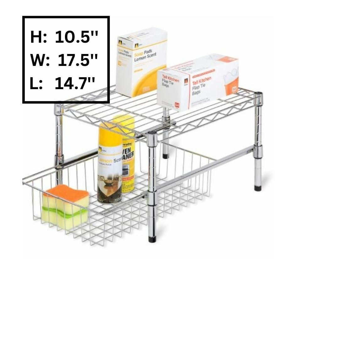 Kitchen Storage Unit: Adjustable Shelf with Under Cabinet Organizer