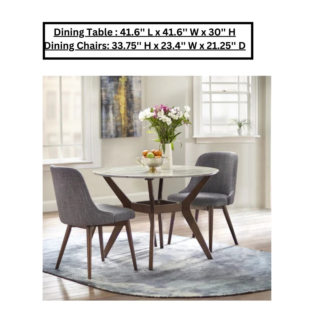 Dining Set: 3 Piece Round Dining Table With 2 Chairs