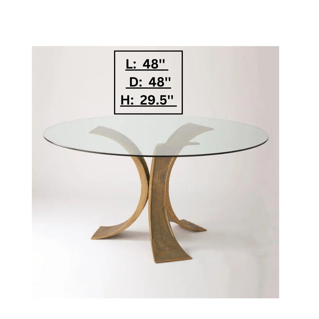 Round Dining Table: Iron Pedestal Dining Table
