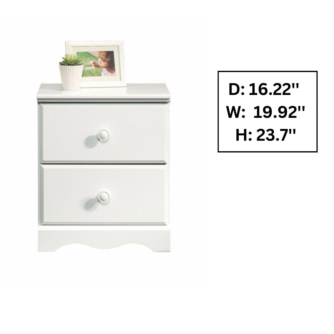 Kids Nightstands: White Kids 2 Drawer Night stand