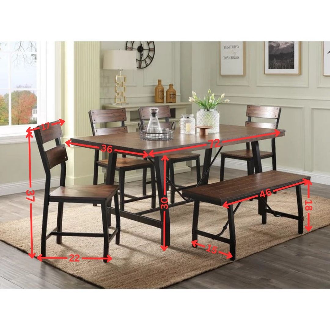 Dining Set: Dining Table with 6 Chairs Dining Set